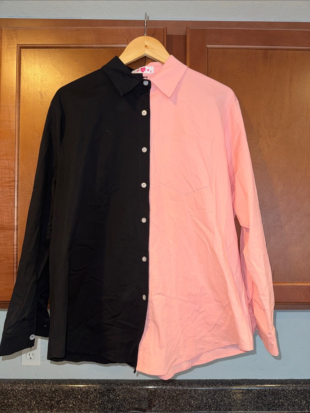 Buddy Love Black & Pink Two-Tone Button Down Shirt